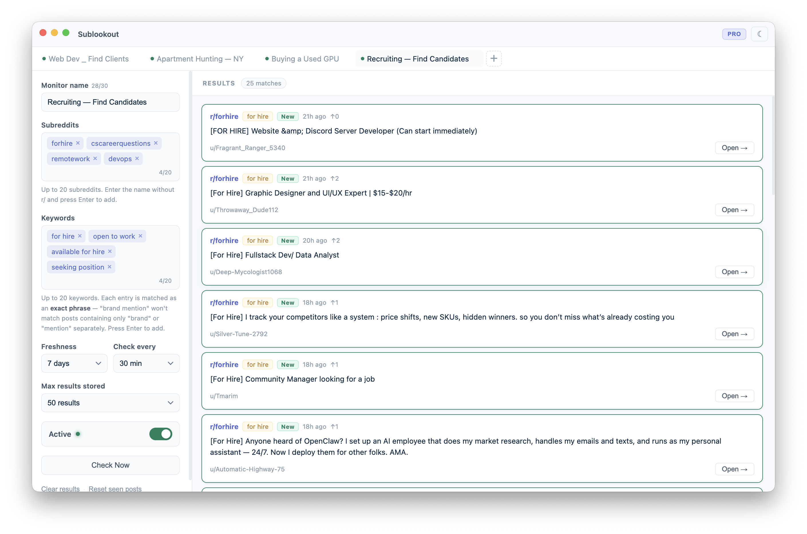 Sublookout dark mode